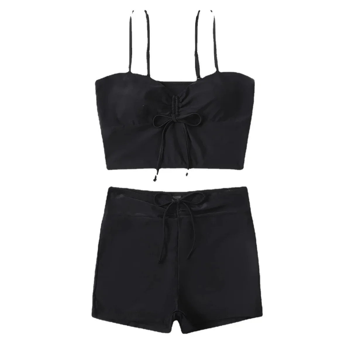 High Waist Bikini Set Women's Two-Piece Swimsuit Print Cross-Border INS Popular Swimwear Flat Angle with Sash for Swimming