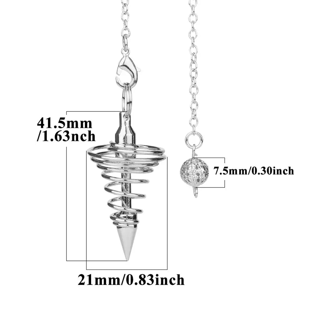 Fashion Jewelry New Rose Gold Dowsing Spiral Cone Pattern Healing Pyramid Pendule Reiki Amulet Reiki Pendulum Pendant