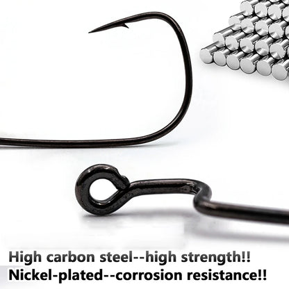 50pcs Crank Fishing Hook High Carbon Steel Soft Bait Hooks 2~10# Drop Shot Worm FishHook Freshwater Fishing Jig Hook