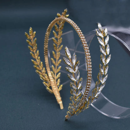 A115 Sparkling Wedding Tiara Zircon Hair Band Hair Accessories Crystal Bridal Headwear Pearl Head Hoop Beaded Bridal Hair Piece