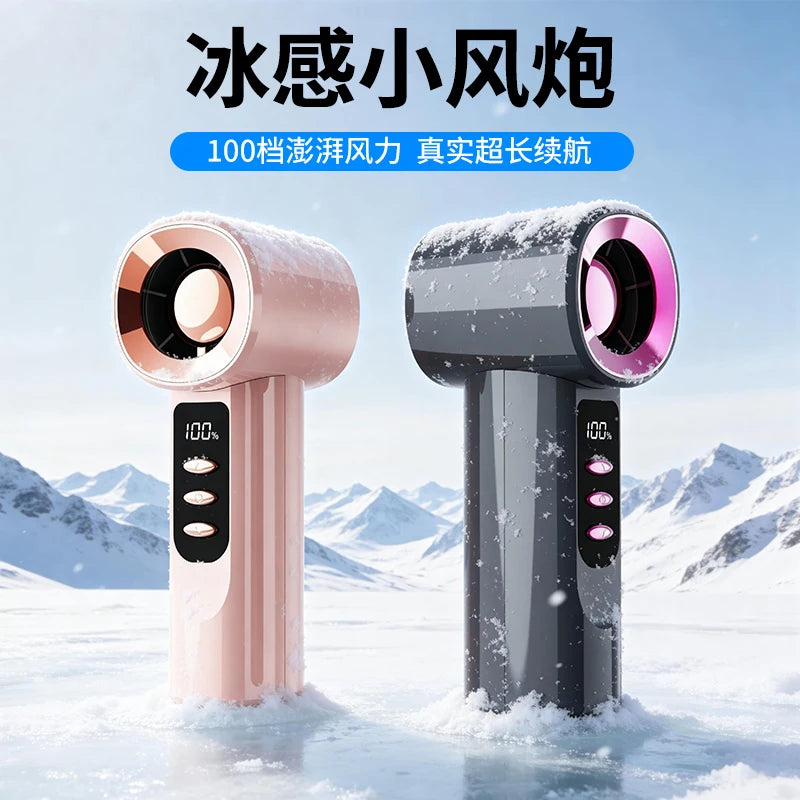 Portable Mini Handheld Fan With 100 Levels,  High-Speed Drive, Turbo Cooling,Outdoor Handheld Fan With LED Display Screen 12m/s