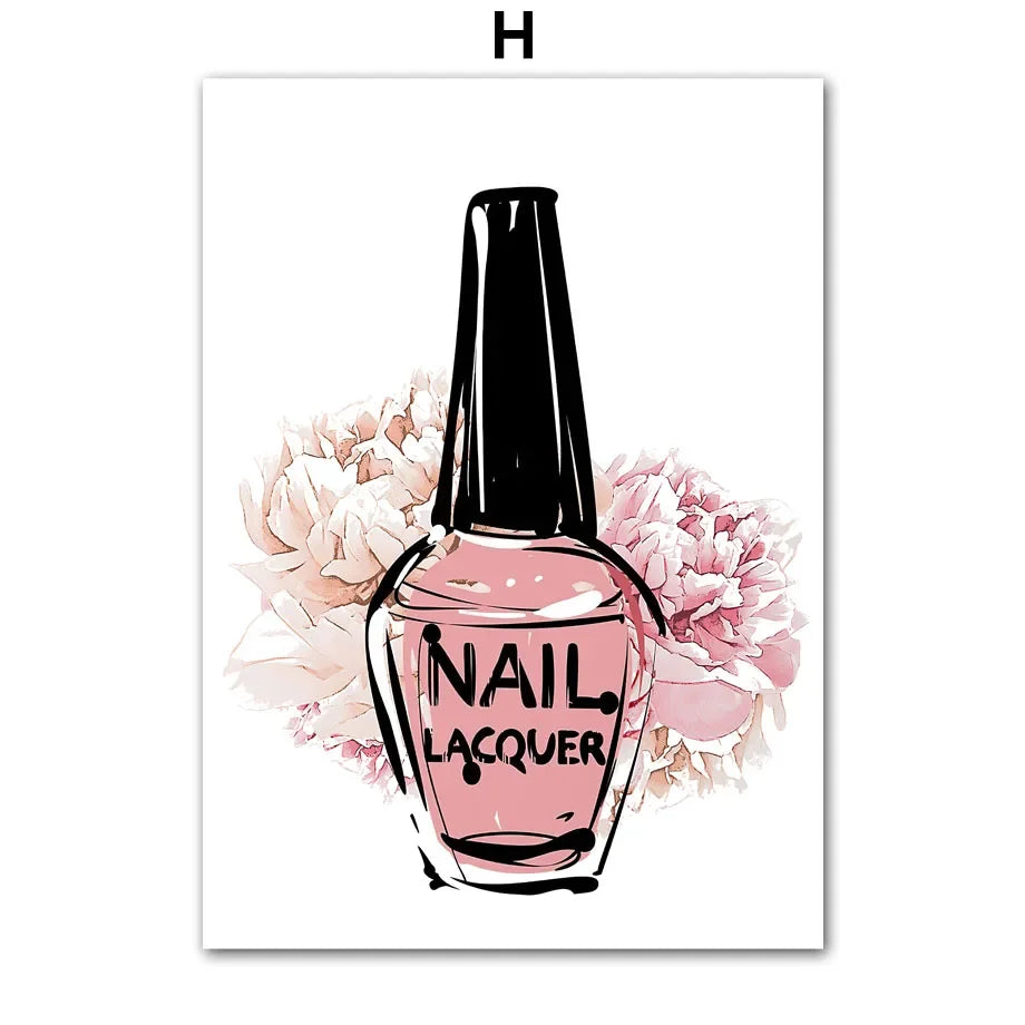 Wall Art Canvas Painting Flower Fashion Girl Lovely Hands Nail Polish Art Salon Decor Poster And Print Living Room Wall Pictures