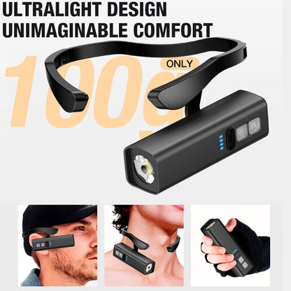 2025 Ear Clip Headlamp– Bright LED Headlight, Rechargeable Waterproof Head Flashlight for Fishing Hiking Running Cycling Outdoor