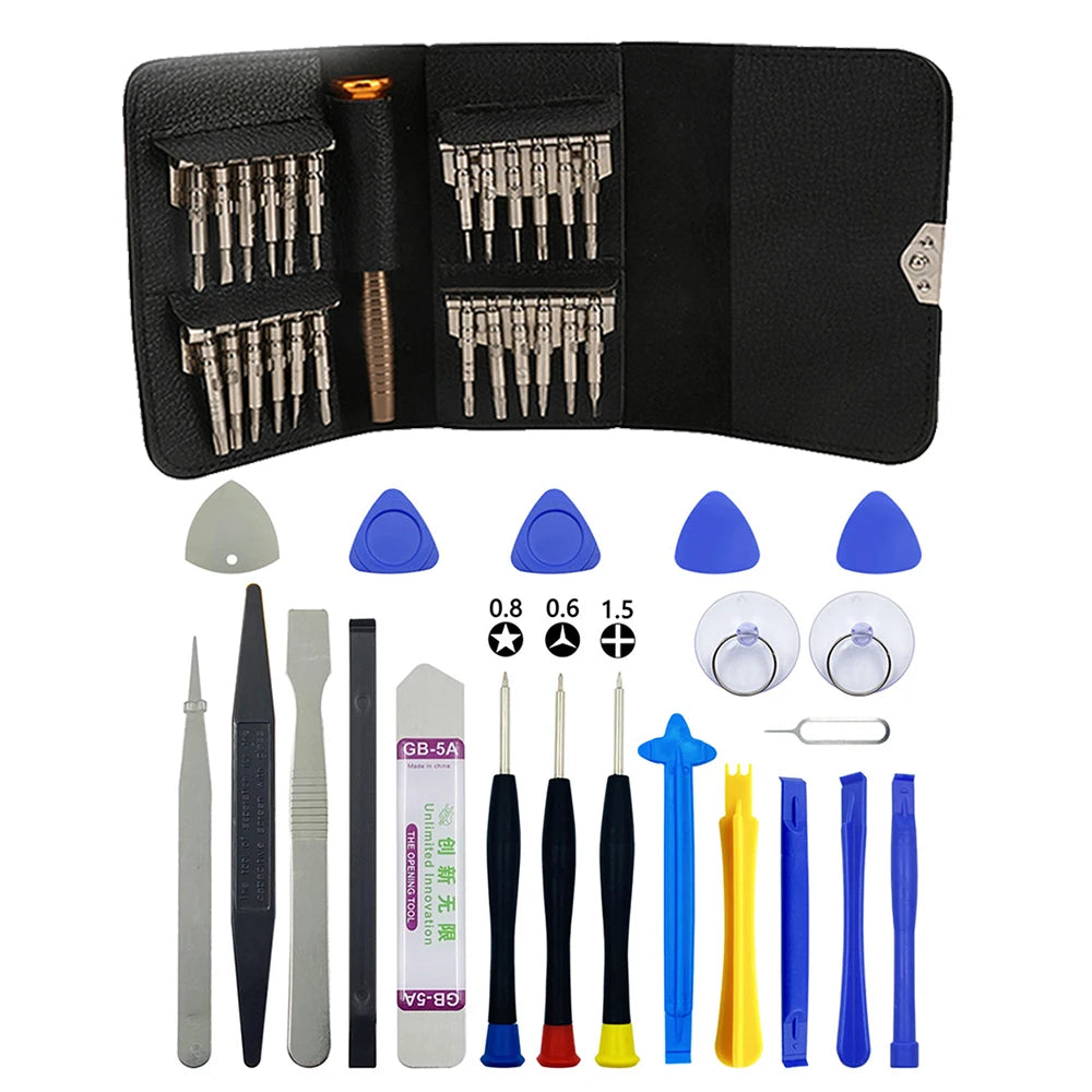 Screwdriver Set 25 in 1 Torx Screwdrivers Leather Case Opening Repair Tools Set For iPhone Cellphone Watch Tablets PC Hand Tools