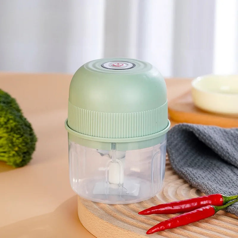 260ML Electric Charging Mini Garlic Masher Portable Onion Chopper Meat Grinder Kitchen Vegetable Blender for Household Use
