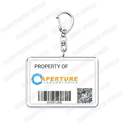 Popular Video Game Keychains for Accessories Bag Glados Aperture Laboratories Science Keyrings Jewelry Gamer Fans Gaming Gifts
