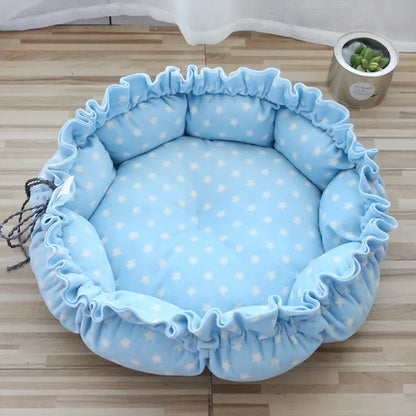 Dual Use Adjustable Drawstring Pet Bed Creative and Comfortable Soft and Warm Pet Bed Pet Mat Cat Four Season Puppy Pet Supplies