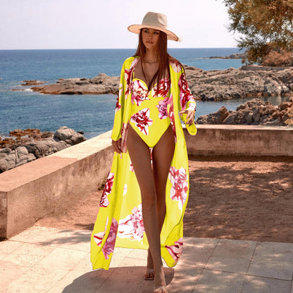 2025 New 2PC Push Up Women Bikini Set Skirt Floral Printed Bikinis Strappy Bandage Swimwear Brazilian Biquini Bathing Suit