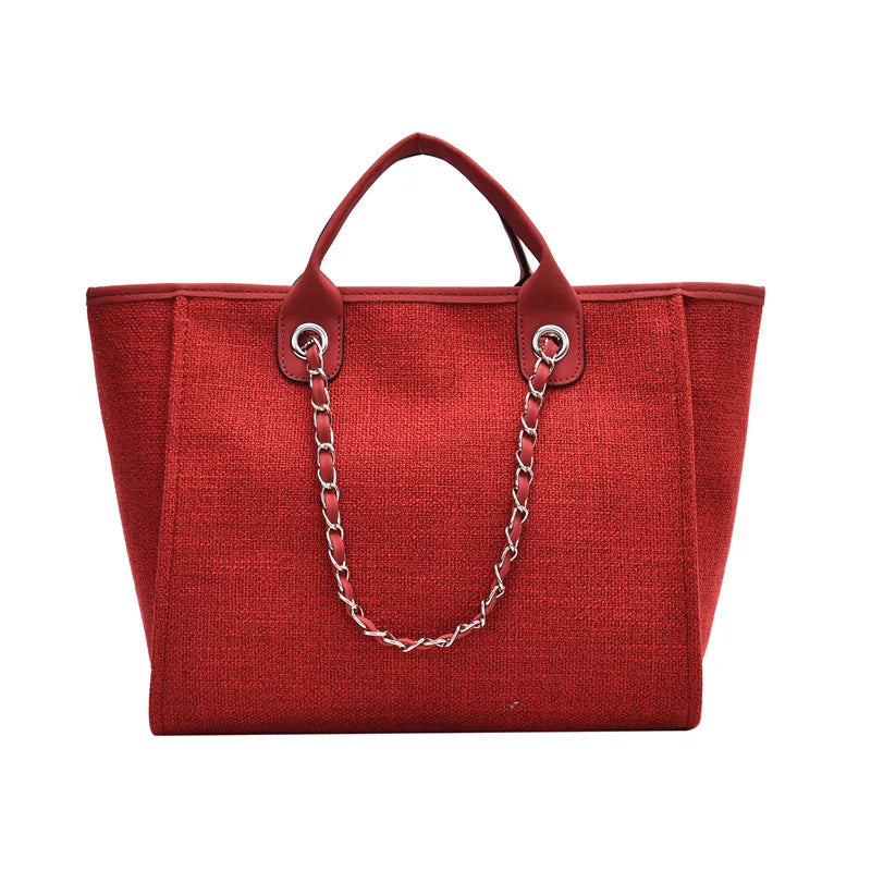 2025 Female Large Capacity New European American Bucket Bag Handheld Single Shoulder Diagonal Cross Chain Tote Bag