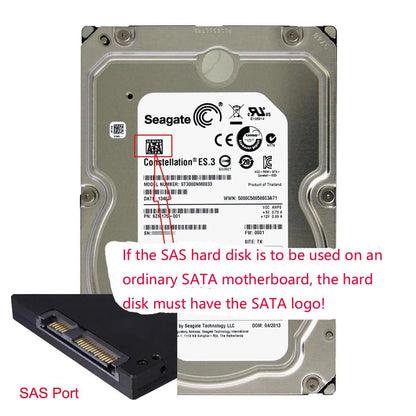 SAS SFF-8482 22Pin to SATA 7-Pin + 15-Pin Converter Adapter Card for SATA-Compatible SAS Hard Disk Drive Motherboard