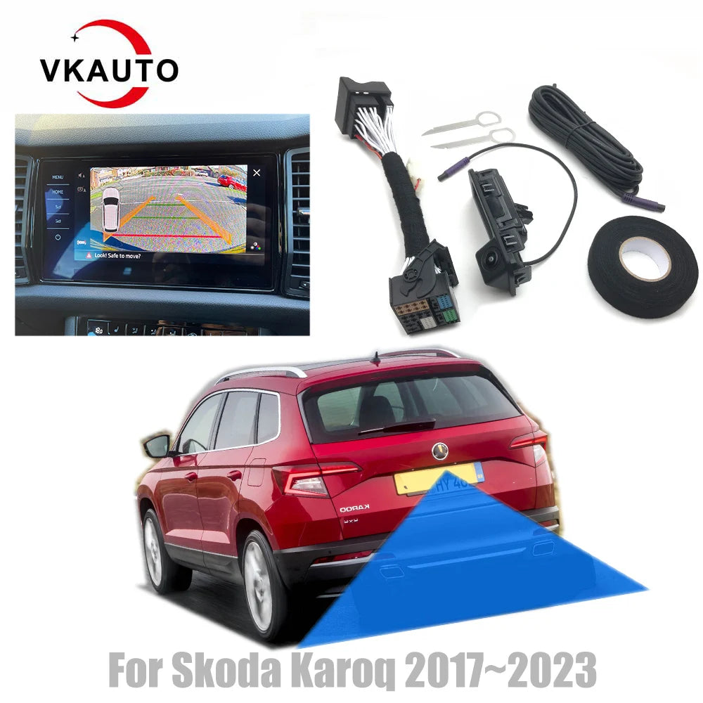 Vkauto For skoda Karoq 2017~2024 Canbus Dynamic Trajectory Camera Rear View Camera Work With MIB2 Unit