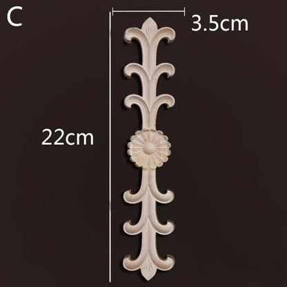 Wooden Furniture Appliques Luxury Living Room Decoration Home Decor Antique Onlays Mouldings Unique Natural Floral Wood Carved