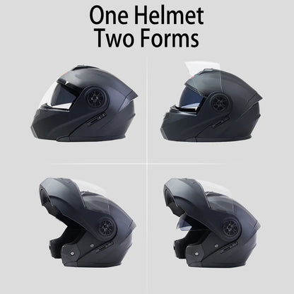 Modular Motorcycle Helmet with Double Lens & Flip Up Face Shield Professional ECE/DOT Certified Casco for All Season Riding