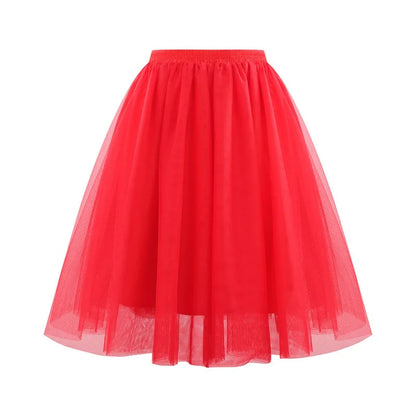 Tutu Skirt Women's 50s Skirt Retro Ballet Dance Skirt 3-Layer Tulle Ballet Rockabilly Petticoat Underskirt Dance Dress Cosplay