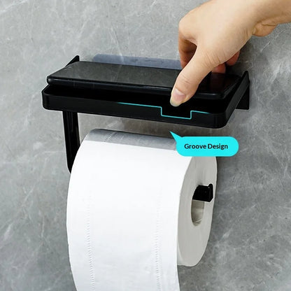 Toilet Paper Holder Plastic Storage Rack Kitchen Towel Placement of Seasoning Bottles Bathroom Wall Roll of Paper Phone Storage