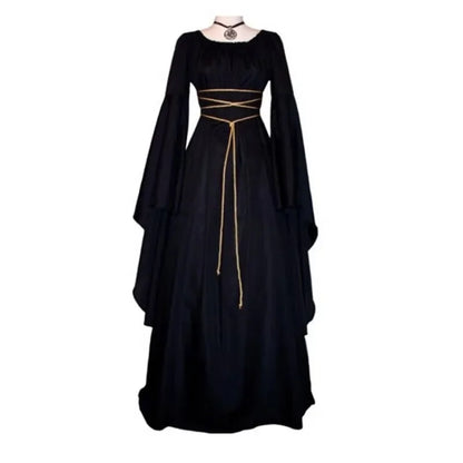 Women Fashion Vintage Style Women Medieval Gothic Dress Floor Length Women Cosplay Dress Retro Long Gown Dress