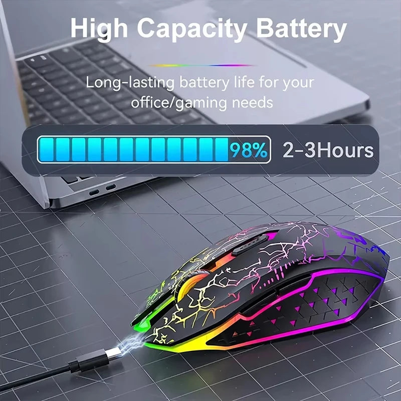 Lenovo  Wireless Mouse Bluetooth 5.0+2.4G Dual Mode Rechargeable Silent Click Ergonomic Gaming Office Laptop PC Computer