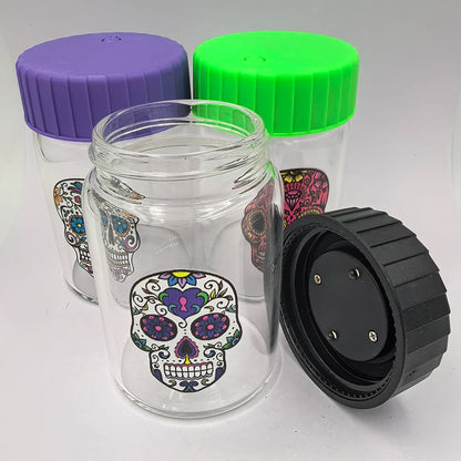 Glass Jar with LED Light Airtight Transparent Glass Storage Jars