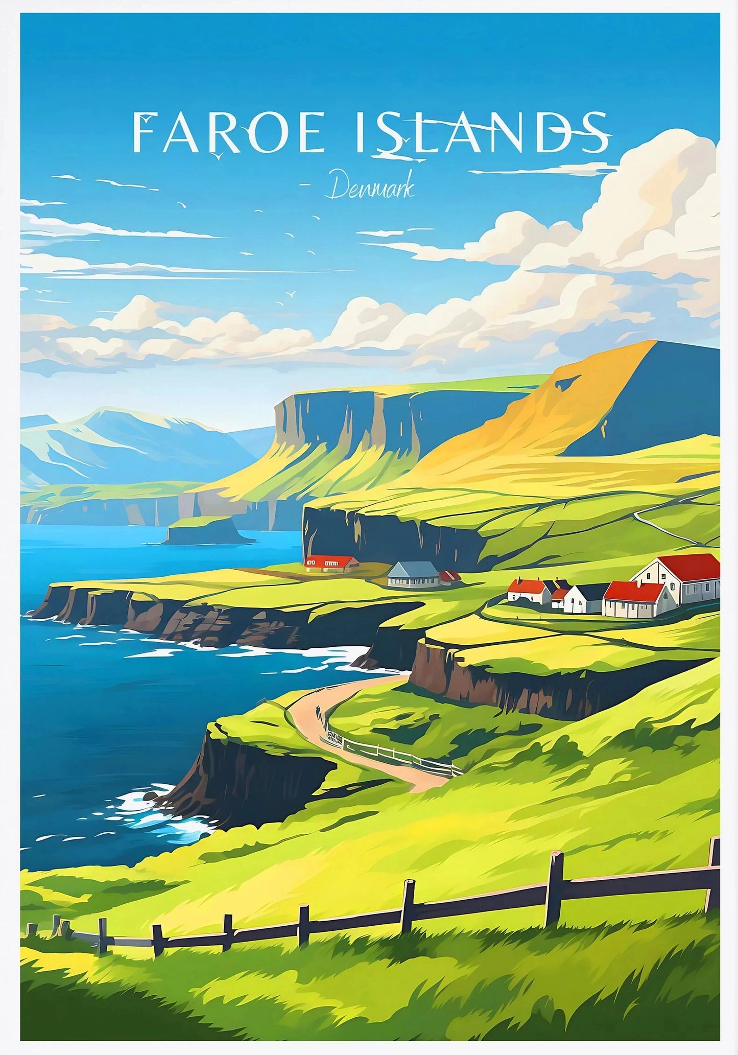 Denmark Portugal Holland Travel Poster Copenhagen Madeira Porto Canvas Painting Wall Art HD Picture for Living Room Home Decor