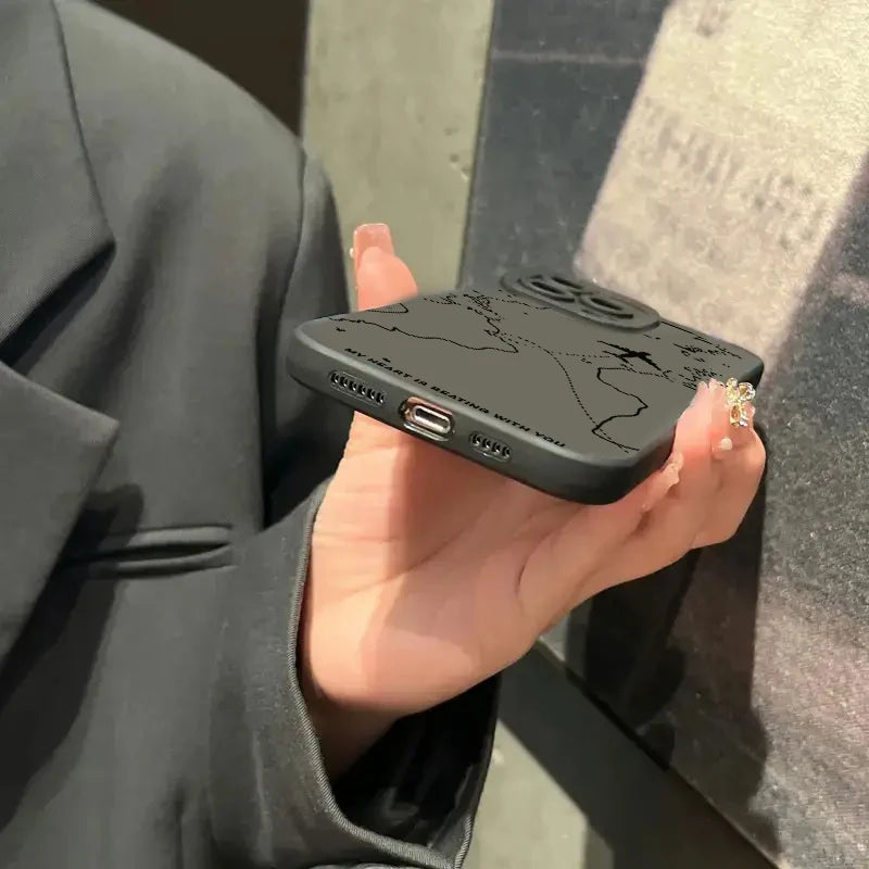 Travel-nspired Airplane Route Desian Phone Case For Xiaomi Mi 14 13 12T 13T 11T Pro 11 Lite 5G NE Poco F6 F5 X5 Pro Soft Cover