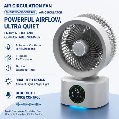 Portable Wall-Hanging Fan With Remote Control Smart Voice Rechargeable USB Household Electric Folding Fan Nightlight Air Cooler