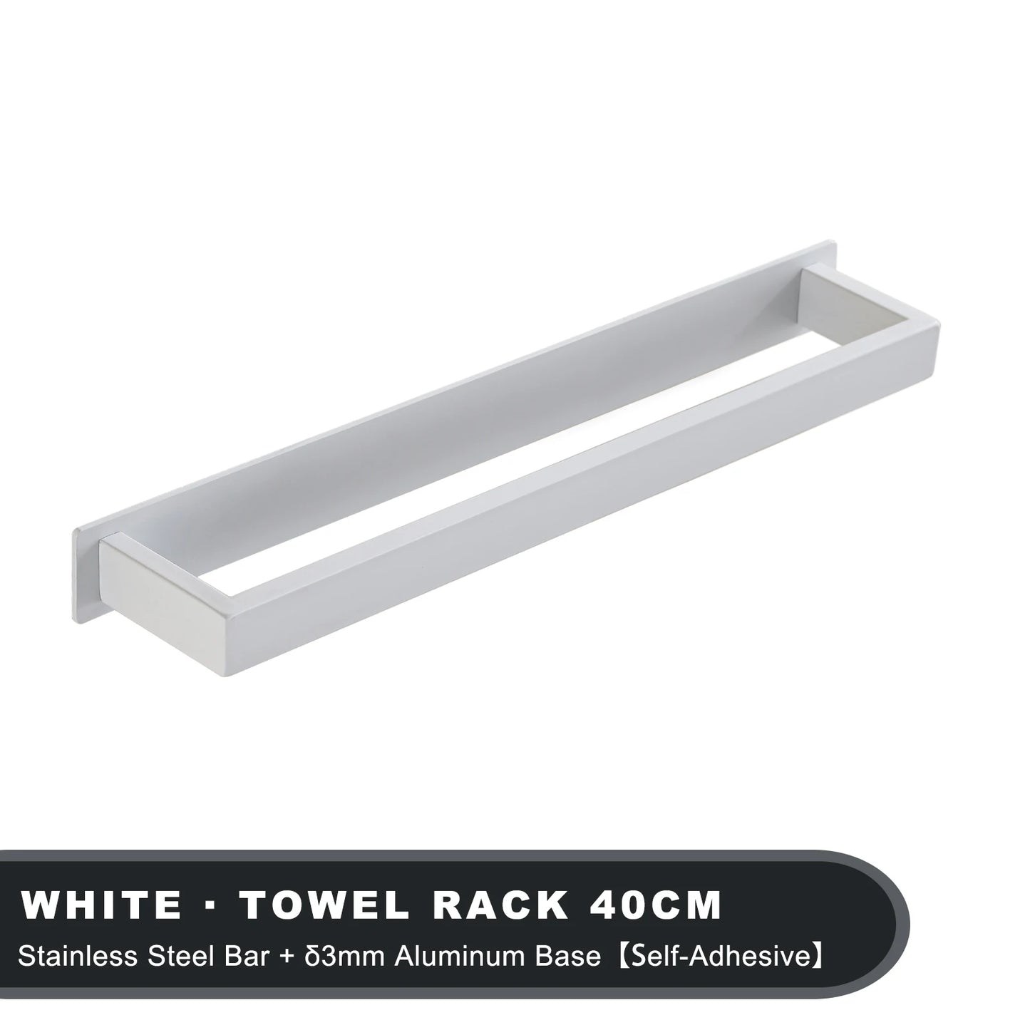 Black Stainless Steel Towel Holder No Drill Wall Shower Towel Shelf Kitchen Towel Hanger Rail Bathroom Towel Rack Self Adhesive
