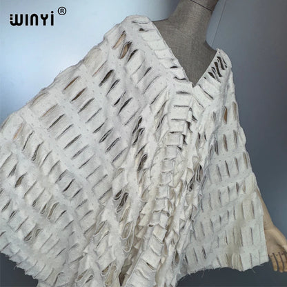 WINYI Original V neck denim sexy short dress with holes New Fashion Africa Womens party holiday Casual Maxi beach dress