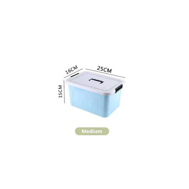 Plastic Storage Box with Cover Clothing Toy Organizer Baskets Multi-Purpose Colorful Stackable Containers Storage Bins Baskets