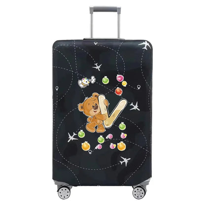 Travel Suitcase Set Is Suitable for 18-32 Inch Stretch Fabric Covers Travel Accessories Luggage Protection Covers Bear Printing