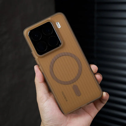 Soft Corrugated Magnetic Back Case For Xiaomi Mi 13 14 15 Pro 17 ProMax Shockproof Matte Clear Cover