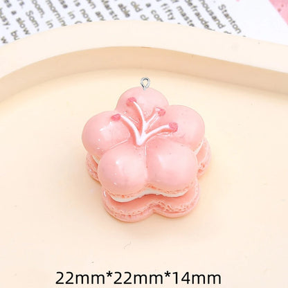 10PCS Shiny Cherry Blossom Cake Series Flat Back Charms For Earrings Bracelet Hairpin DIY Jewelry Pendants Decoration Accessorie