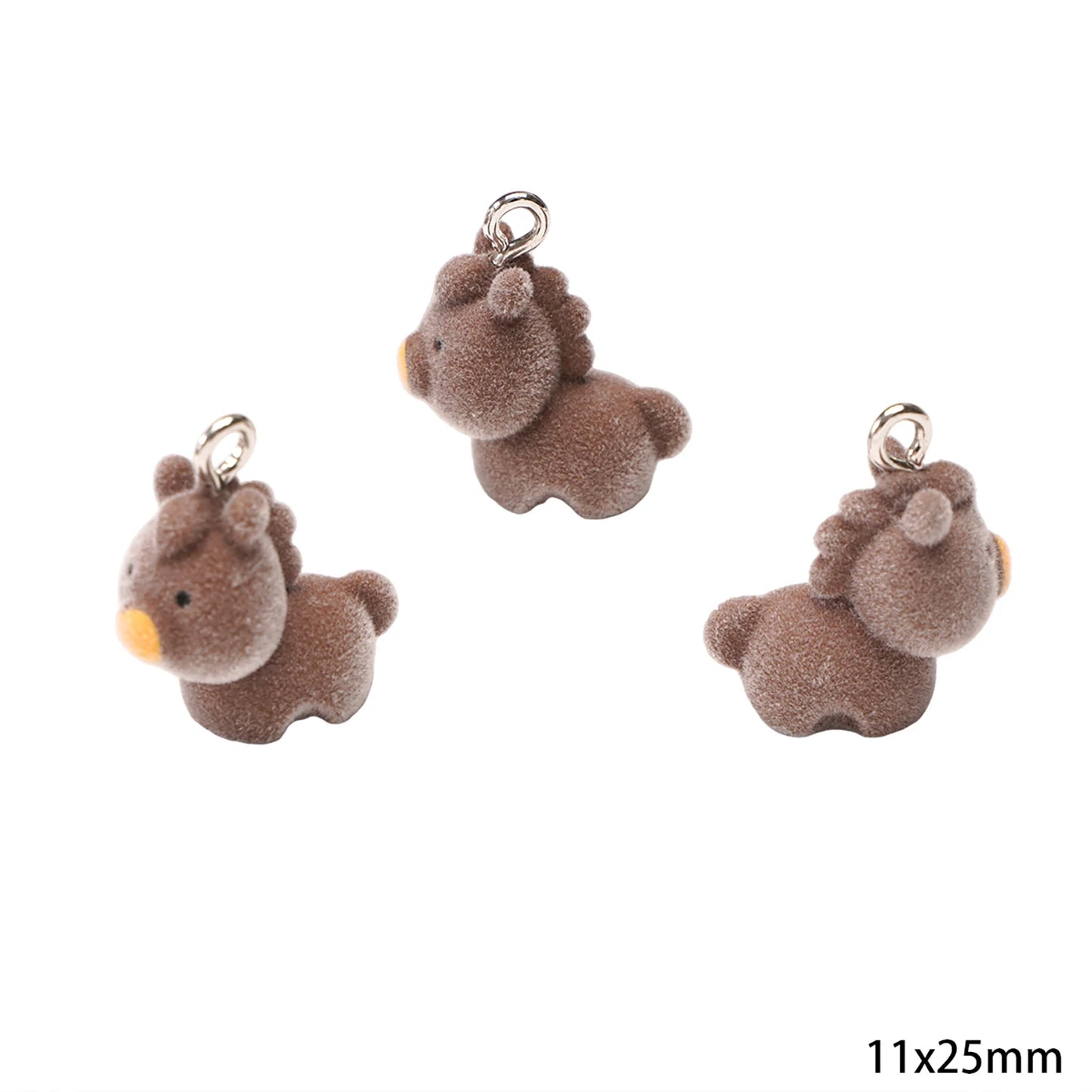 1Pcs 3D Flocking Resin Charms Cartoon Animal Pendant for Necklace Earrings Keychain Making DIY Jewelry Accessories Wholesale