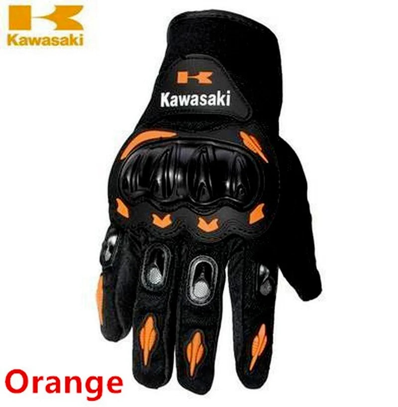 Kawasaki Gloves All Finger Bicycle Breathable Gloves Motorcycle Collision Avoidance Rider Gloves Outdoor Sports Gloves