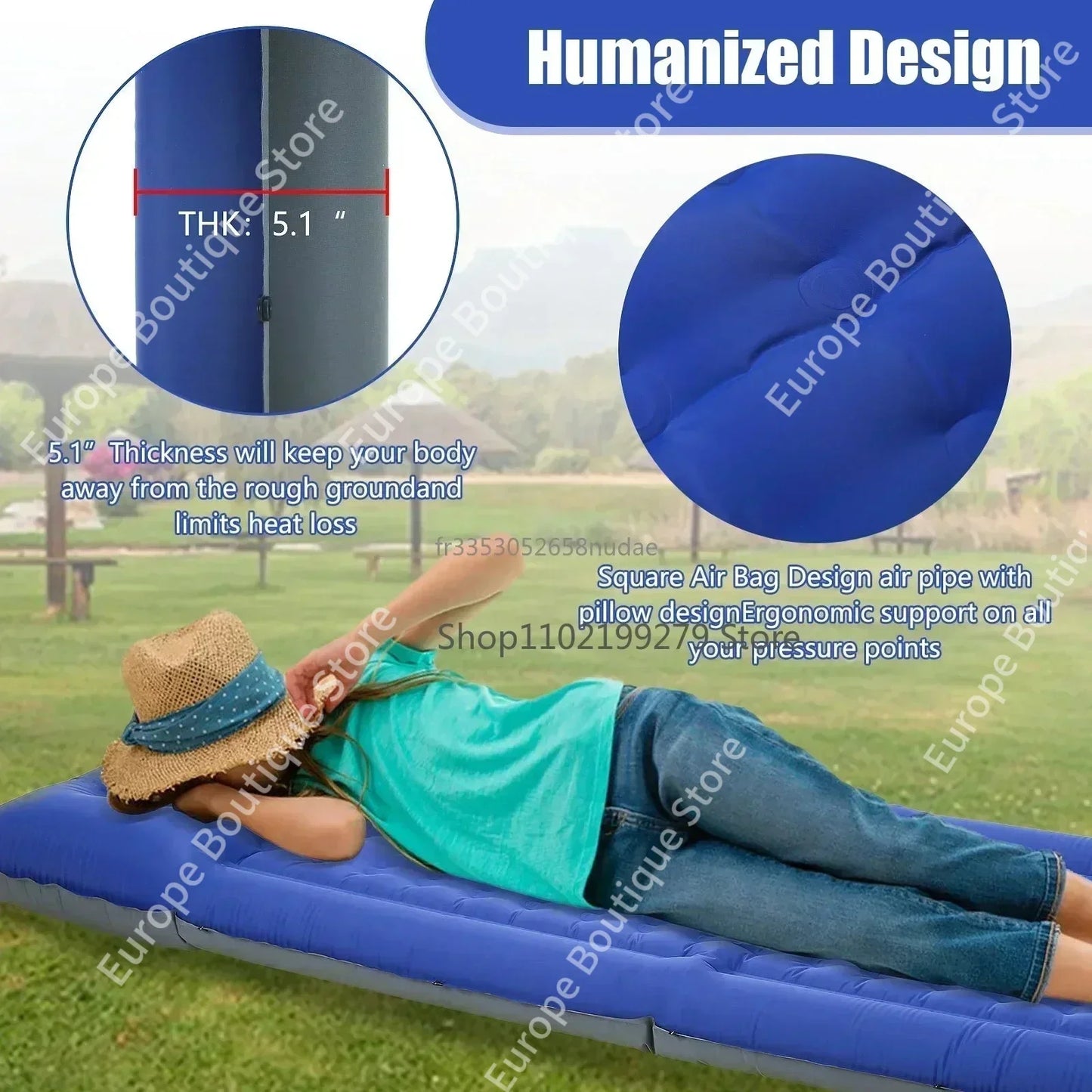 Outdoor Thicken Camping Mattress Ultralight Self-inflating Air Mattress Built-in Inflator Pump For Travel Hiking Fishing
