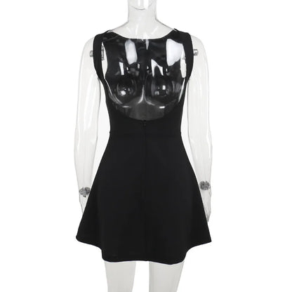2025 New Sexy Slim Skirt European and American Style Backless Vest Basic Dress