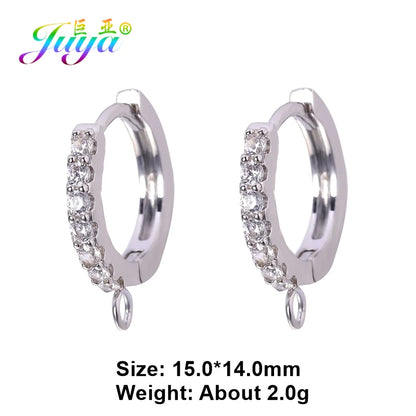 Juya 18K Gold Silver Plated Fastener Bales Fixture Earring Hook Locks For DIY Women Fashion Crystal Agate Charms Earrings Making