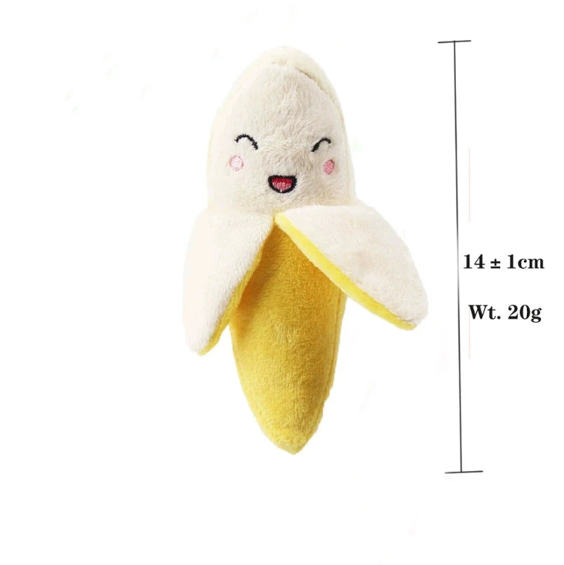 Dog Squeaky Toys Plush Animal Fruit Food Toy Durable Chew Interactive Toys Small Medium Dogs Cats Puppy Pet Supplies
