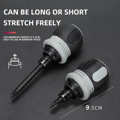 Non Slip Short Handle Ratchet Screwdriver Set 12 Multi Shape Double Head Bits Electronic Toy Repair Maintenance Supply
