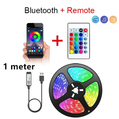 Bluetooth-LED-Streifen, smarte SMD 5050-LED-Streifen mit App-Fernbedienung, flexibles LED-Band, LED-Lampenband für TV-Hintergrundbeleuchtung, Spielzimmer und Heimdekoration