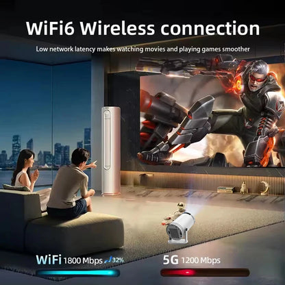 2026 New Projector 4K Android 11 Wifi6 290ANSI Allwinner H713 BT5.0 1080P 1280*720P Cinema Outdoor Portable Projetors ﻿