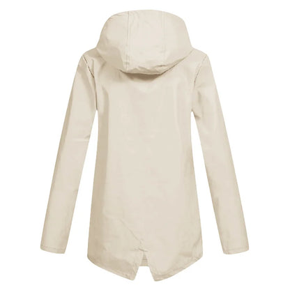 Outdoor Windbreaker Coat Women Trench Coat Waterproof Hooded Outerwear Velvet Thicken Overcoat Zip-up Streetwear Autumn Winter