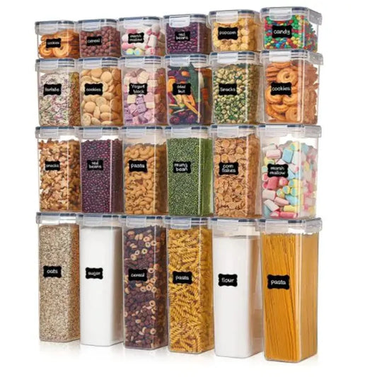 Airtight Food Storage Containers for Kitchen Organization 24 PC Food Canisters With Durable Lids for Pantry Organization