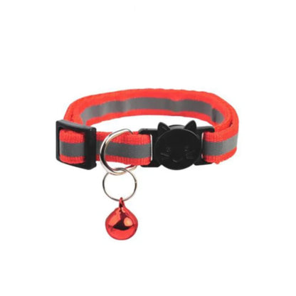 Adjustable Reflective Breakaway Cat Collar with Bell Safety Elastic Neck Ring Necklace Pet Supplies in Multiple Colors