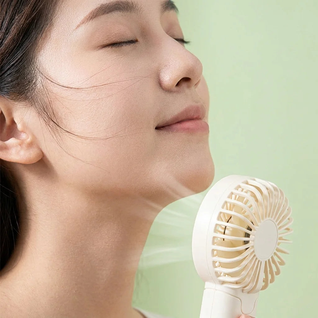 Portable Hand Fan Compact Size Lightweight Powerful Wind Student Daily Carry Camping Personal Cooling Device