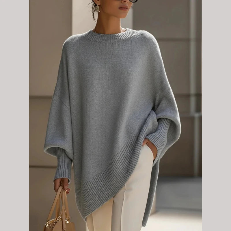 LEOSOXS 2025 Autumn/winter Cashmere Casual Round Neck Pullover Knitted Sweater for Women Loose and Lazy Style Solid Color Tops