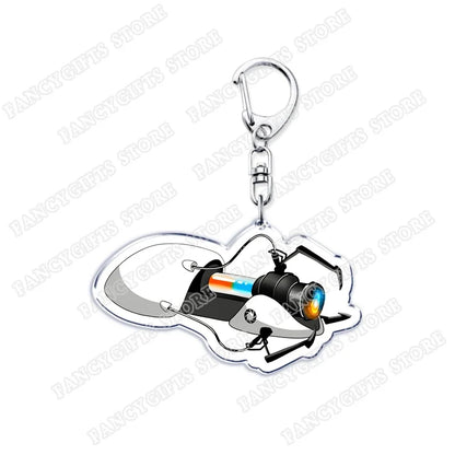 Trending Video Game Keychains for Accessories Bag Glados Aperture Laboratories Science Keyrings Jewelry Gamer Fans Gaming Gifts