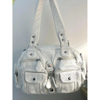 JIAERDI Hot Girls White Y2k Shoulder Bags Women Vintage Subculture Leather Casual Handbag Female Harajuku Underarm Bag Purse New