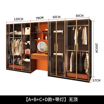 Store Clothes﻿ Comfortable For Room Home Corner Wardrobe Room Clothes Wooden Bedroom Cabinet Multifunctional Storage Furniture