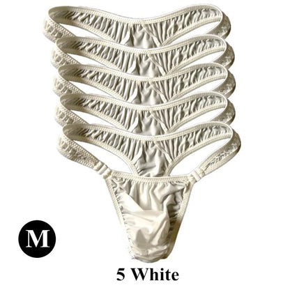 5Pcs/Set Men Sexy G-string Transparent Buckle Low Waist Thong Nylon High Quality Underwear U Pouch Cozy Underpants Fast Shipping