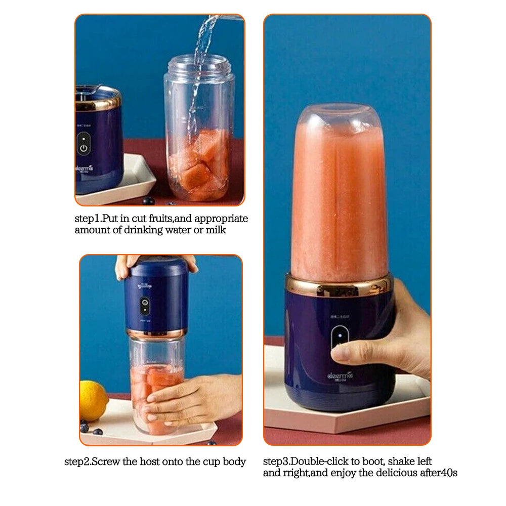 400ml Electric Juice Maker Portable Blender Smoothie Mini Juicer Fruit Machine